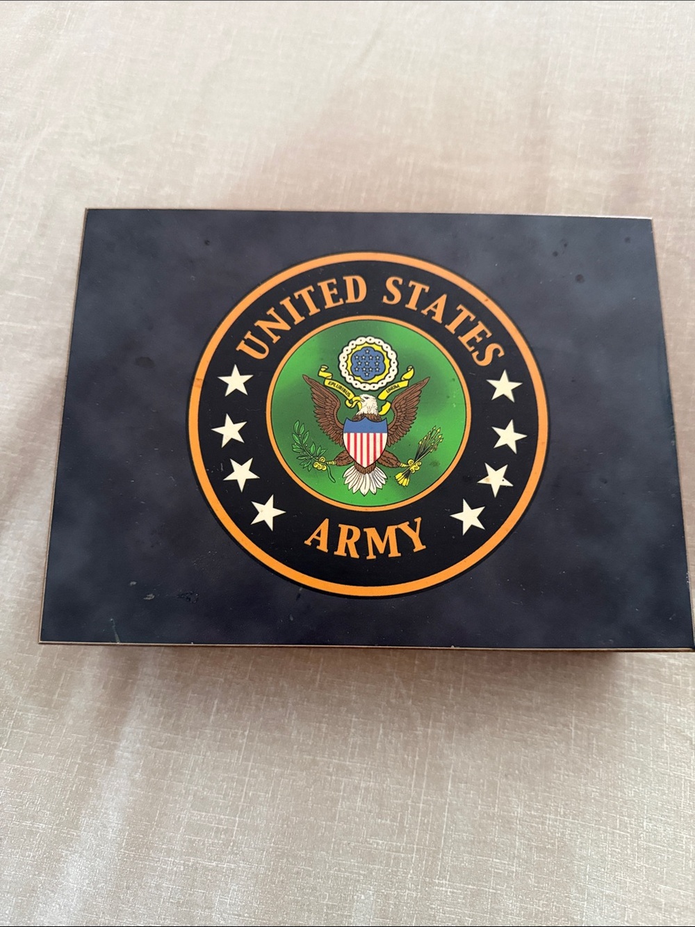 U.S. Army Black Jewelry Organizer Box with Green and Gold Emblem